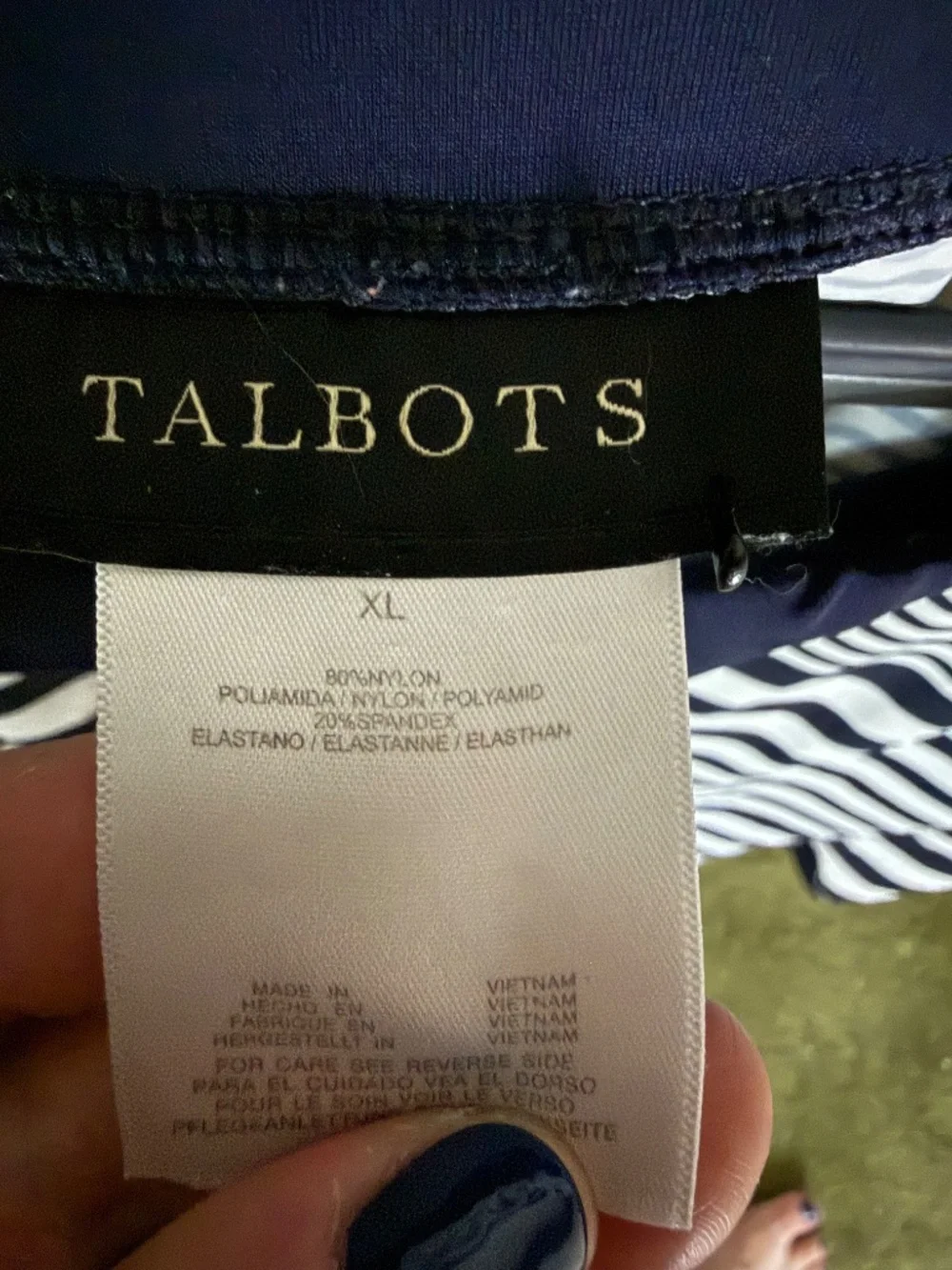 Talbots Striped Swim Coverup, Size XL
